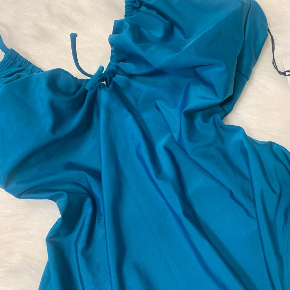 Shade & Shore Plunge Ruched One Piece Swimsuit - Picture 7 of 13